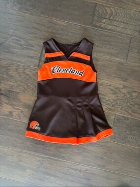 Cleveland Girls' Cheer Dress - Brown & Orange